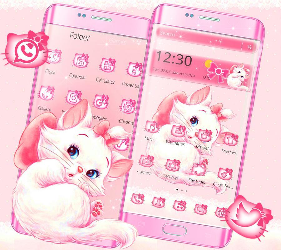 Pink Cute Kitty Cat Cartoon Theme APK for Android Download Pink Cute Kitty Cat Cartoon Theme APK for Android Download