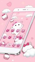 Pink Cute Cloud.Cat Theme screenshot 2