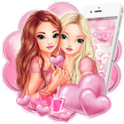Thème Pink Cute Girls icône