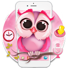 Pink Cute Owl Theme icon