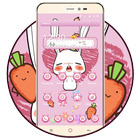 Pink Cute Cartoon Rabbit Theme icône