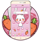 Pink Cute Cartoon Rabbit Theme 图标