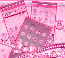Tema de Pink Bow Launcher captura de pantalla 1