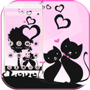 Pink Black Kitty Love Theme APK