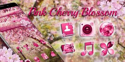 Розовая тема цветущей вишни скриншот 3