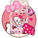 Pink Bowknot Princess Kitty Theme aplikacja