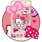 Pink Bowknot Princess Kitty Theme icône