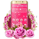 Pink Glitter Flower Theme APK