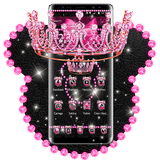 Pink Diamond Shiny Bow Theme أيقونة