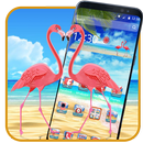 Pink Flamingo Beach Theme APK