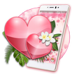 Pink Flower Love Heart Theme