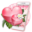 ”Pink Flower Love Heart Theme