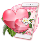 Pink Flower Love Heart Theme 图标