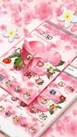 Pink Flower Love Heart Theme 截图 1