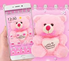 Pink Cuteness Teddy Bear Theme โปสเตอร์