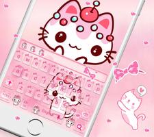 Pink love kitty theme live wallpaper so adorable captura de pantalla 1