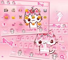 Pink love kitty theme live wallpaper so adorable ảnh chụp màn hình 2