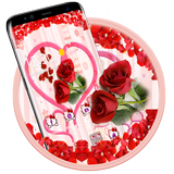 Pink Kitty Red Rose Theme icône