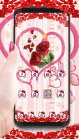 Poster Pink Kitty Red Rose Theme