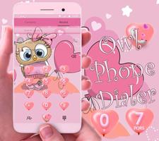 Cartoon Pink Bow Owl Theme syot layar 2