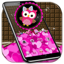 Lovely Owl Theme Pink Bow Owl APK