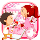 Tema de amor rosa pareja APK