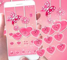 Różowy temat Miłość serce screenshot 1
