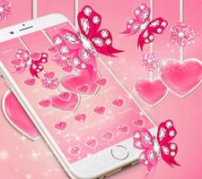 Różowy temat Miłość serce screenshot 3