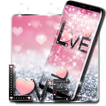 Pink Love Heart Diamond Glitter Theme