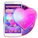 Pink Love Neon Heart Theme APK
