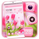 Pink Love Romantic Flower Theme APK