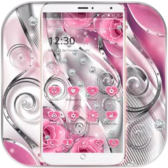 Pink Rose Love Diamond Theme APK download
