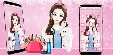 Pink Makeup Girl Theme