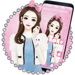 Pink Makeup Girl Theme APK download