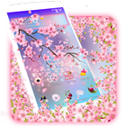 Romantic Pink Sakura Theme icône