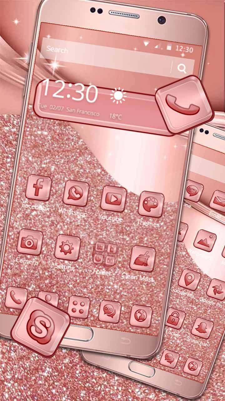Android 用の ピンクのシルクキラキラのテーマ Apk をダウンロード