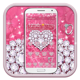 Pink Diamond Valentines Day Rose Theme ícone