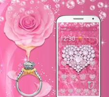 Pink Diamond Valentines Day Rose Theme скриншот 1