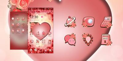 Pink Peach Heart Love Theme capture d'écran 3