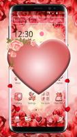 Pink Peach Heart Love Theme Affiche