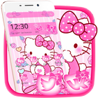Pink Princess Kitty Theme أيقونة