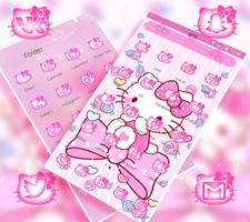 Pink Princess Kitty Theme स्क्रीनशॉट 1