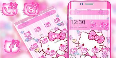 Pink Princess Kitty Theme تصوير الشاشة 3