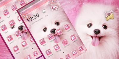 Pink Cute Puppy Theme screenshot 3