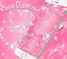 Rose diamant Clavier thème Affiche