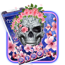 粉紅玫瑰花頭骨主題 APK