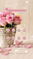 Pink Rose Flower Romantic Theme Affiche