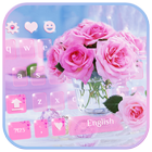 Pink Rose Keyboard Theme আইকন