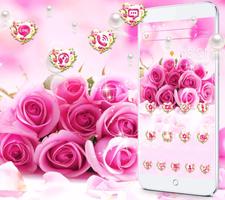 Pink Rose Romantic Love Theme capture d'écran 1