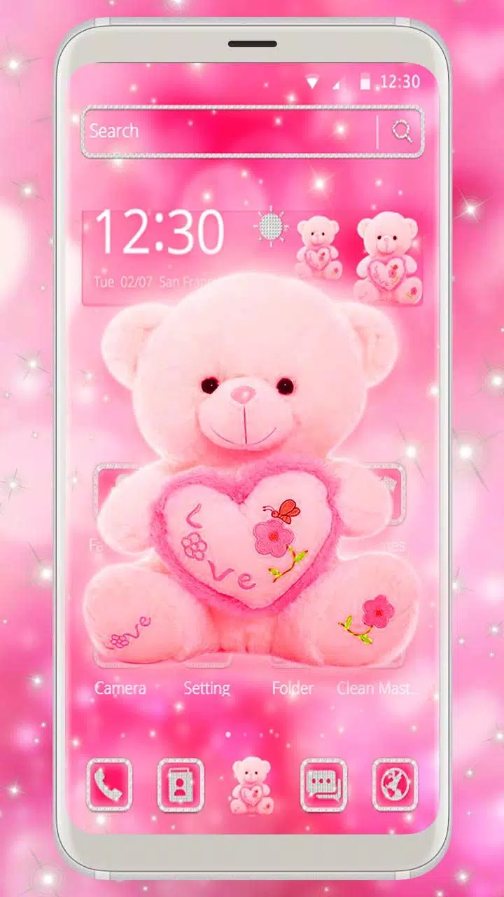 Pink Teddy Bear Love Theme APK for Android Download